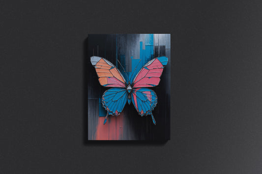 Glitch Aesthetic Butterfly Canvas – Geometric Abstract Art